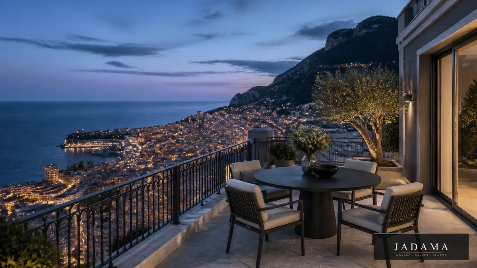 Monaco terrace evening